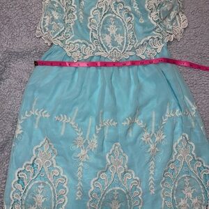 Blue Lace Dress Size Large. Like new condition